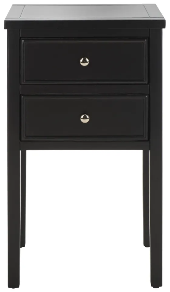 Toby Accent Table With Storage Drawers - Black