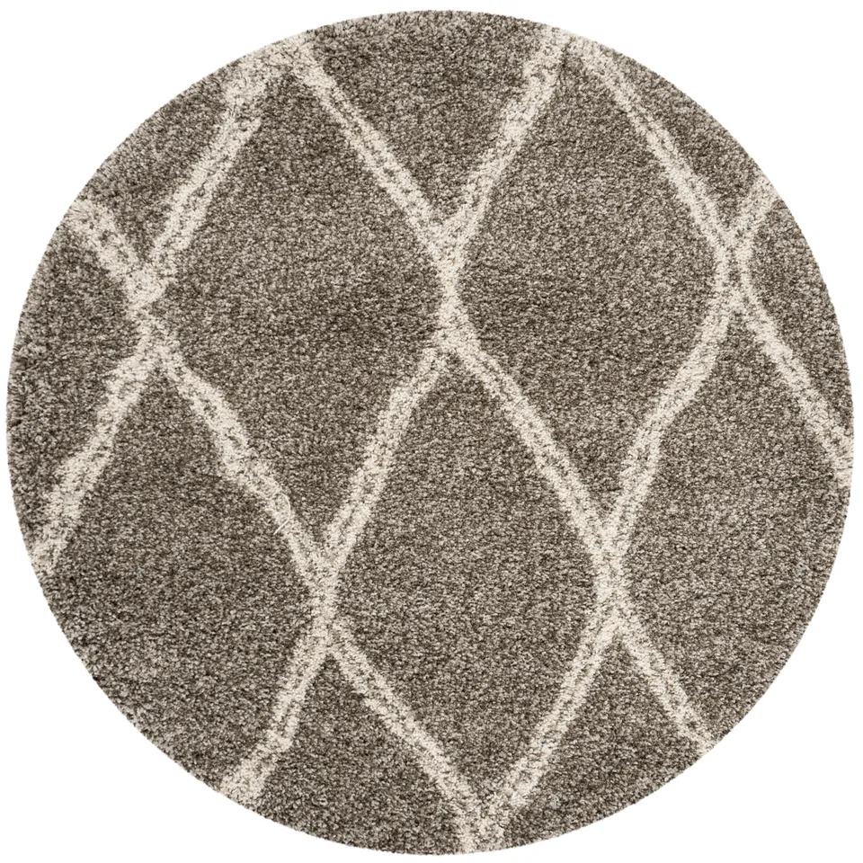 Arlo Home Woven Area Rug, SGH329B, Grey/Ivory,  5' X 5' Round