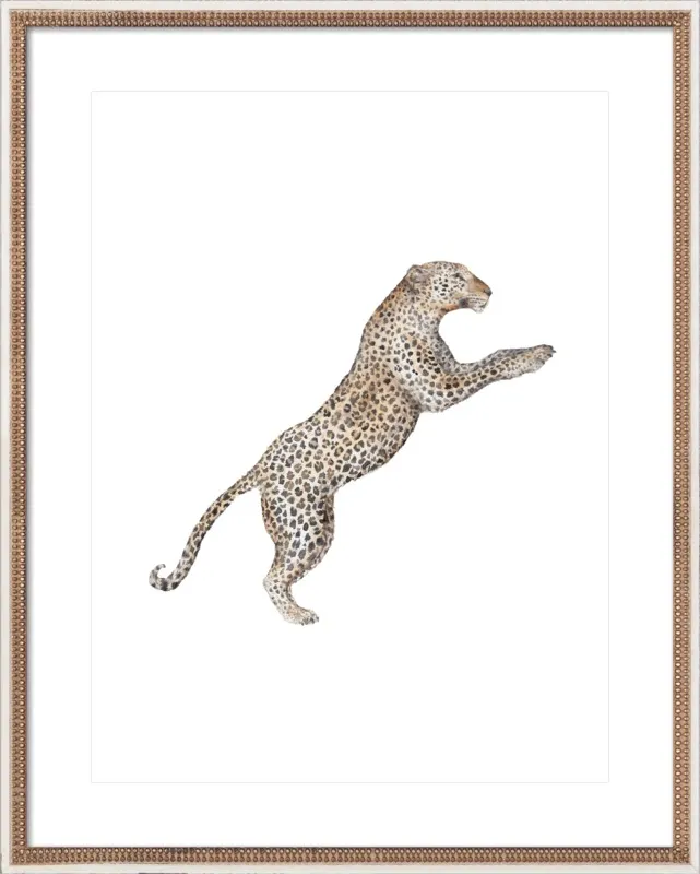 Leaping Leopard Watercolor by Lauren Rogoff for Artfully Walls