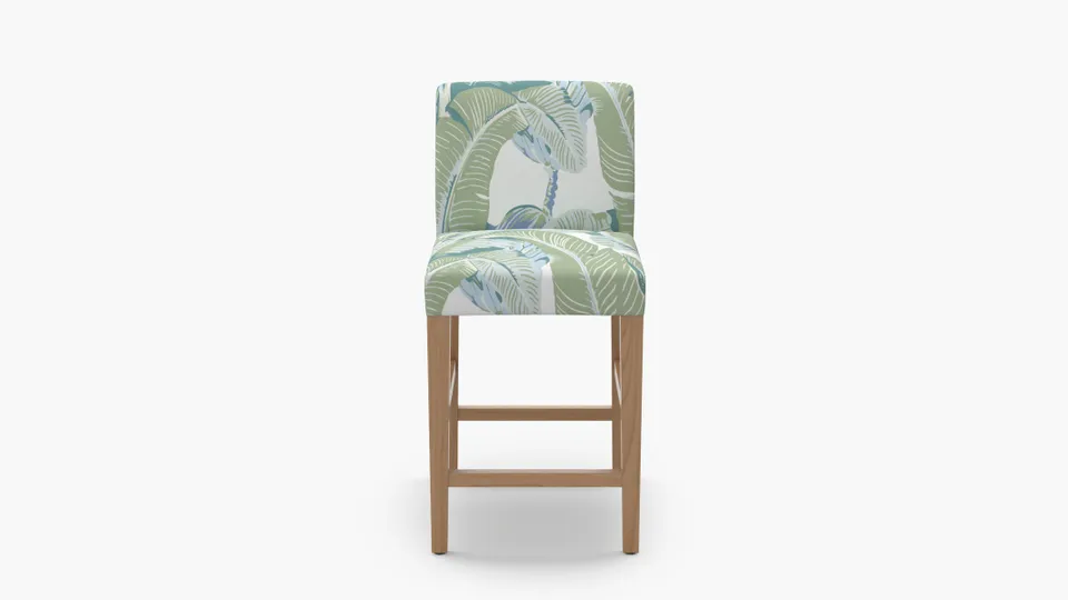 Signature Dining Counter Stool, Pistachio Martinique®, Natural Square Tapered Leg