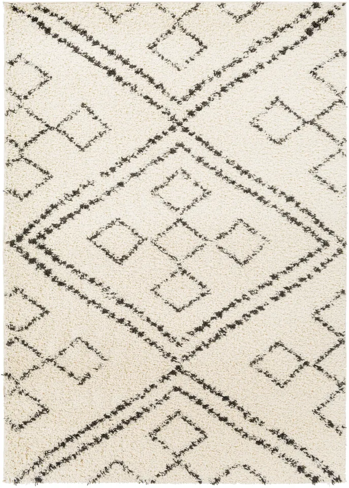 Beni Shag Beige Indoor 2'7" x 7'3" Machine Woven Rug