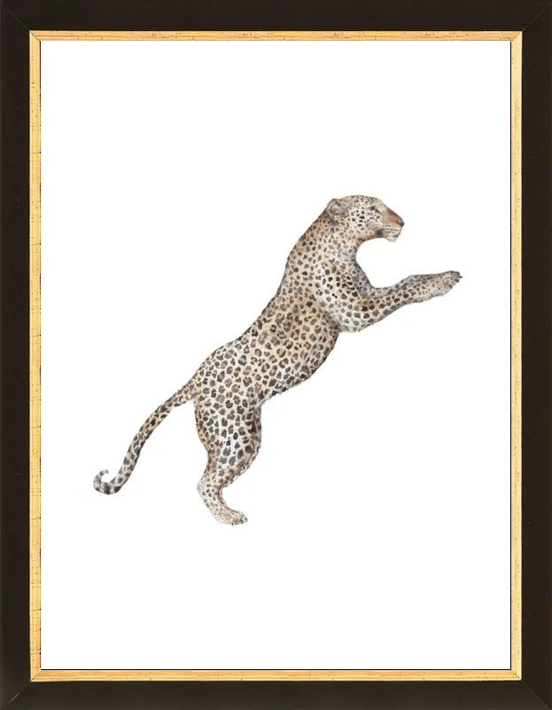 Leaping Leopard Watercolor by Lauren Rogoff for Artfully Walls