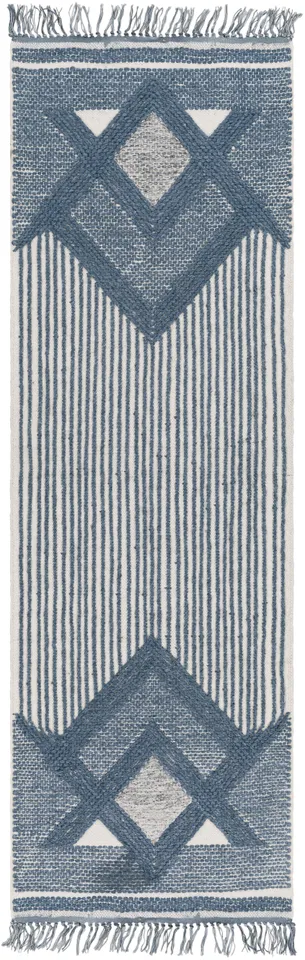 Cheyenne Blue Indoor 2'6" x 8' Handmade Rug
