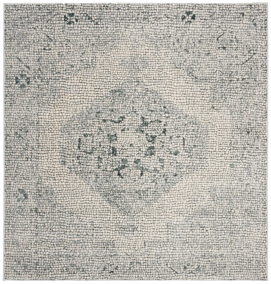 Arlo Home Woven Area Rug, MAR410W, Light Sage,  6' 7" X 6' 7" Square