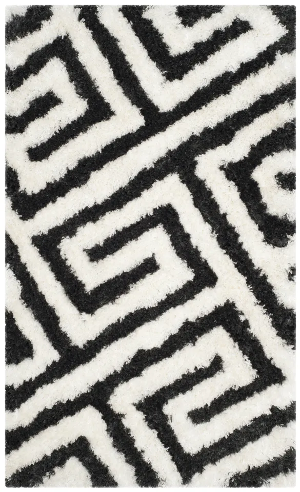 Arlo Home Hand Tufted Area Rug, BSG323D, Graphite/Ivory,  3' X 5'