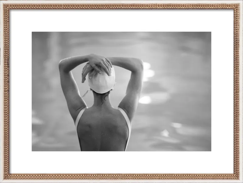 Woman Swimmer in a White Cap by Lucy Snowe for Artfully Walls