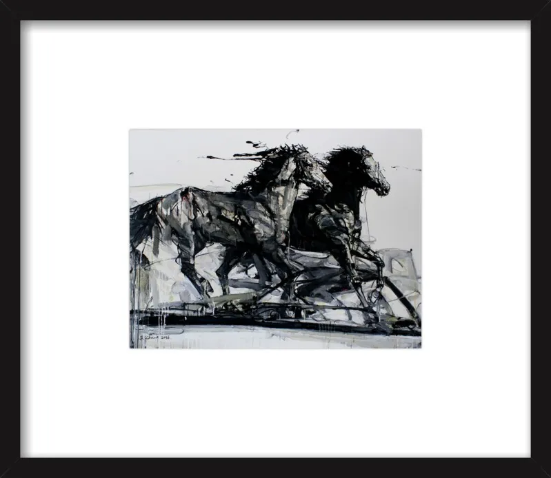 Black Stallions by Shao Y. Zhang for Artfully Walls