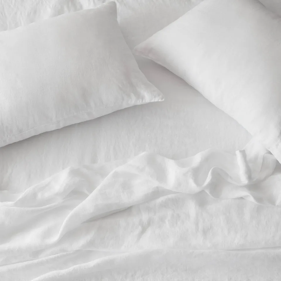 The Citizenry Stonewashed Linen Bed Sheet Set | Full | White