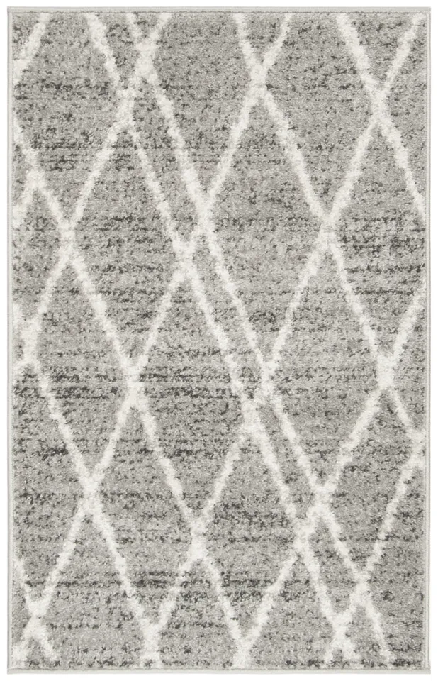 Arlo Home Woven Area Rug, ADR128B, Ivory/Silver,  2' 6" X 4'