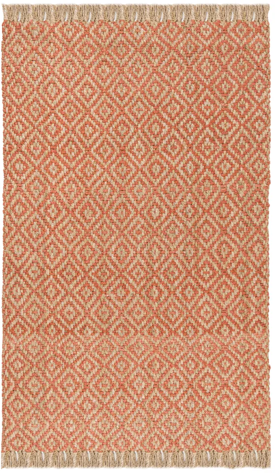 Arlo Home Hand Woven Area Rug, NF266B, Orange/Natural,  8' X 10'