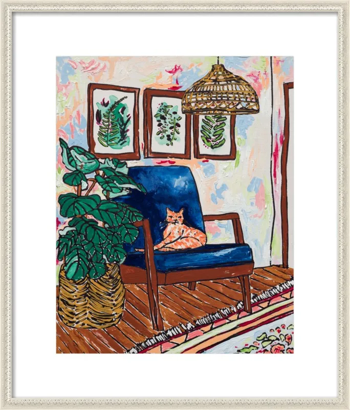 Ginger Cat in Mid Century Chair by Lara Lee Meintjes for Artfully Walls