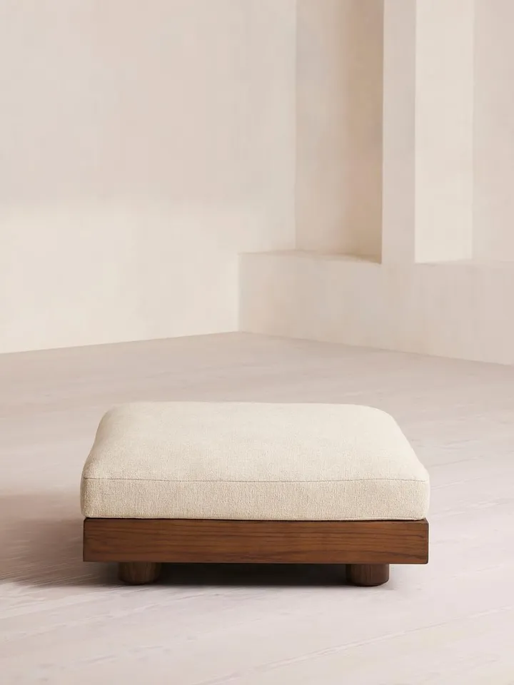 Truro Ottoman, Textured Linen, US