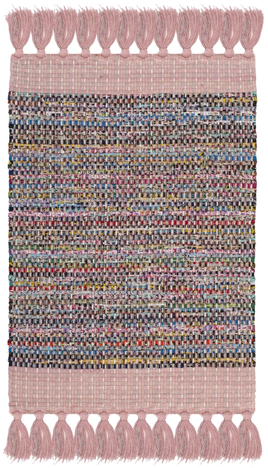 Arlo Home Hand Woven Area Rug, MTK972D, Pink/Multi,  2' 6" X 4'