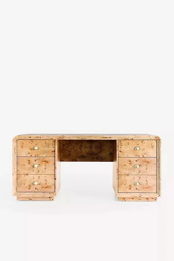 Betti Burl Wood Executive Desk