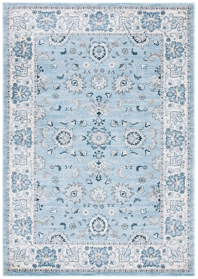 Arlo Home Power Loomed Area Rug, ISA940M, Light Blue/Cream, 5'3" X 7'6"