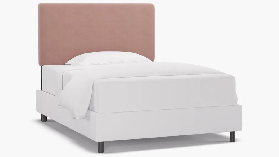 Square Back Headboard, Blush Everyday Linen, Full