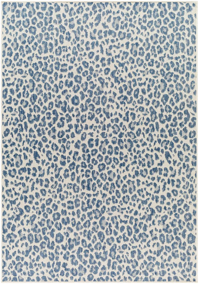 Ravello Blue Outdoor 5'3" x 7' Machine Woven Rug