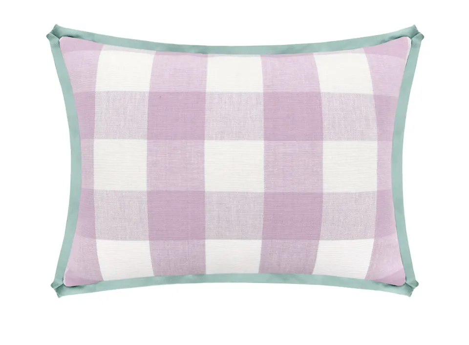 THE MINI :: CHARLESTON CHECK // LAVENDER - SWATCH 4" X 4" / CORDING / Spa Blue