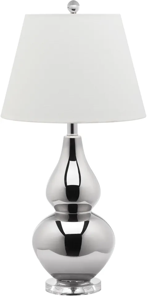 Cybil 26-Inch High Double Gourd Table Lamp - Silver