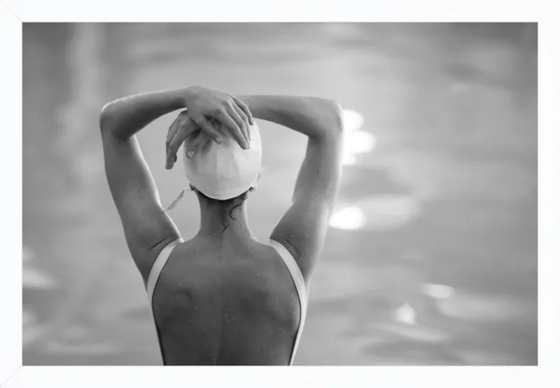 Woman Swimmer in a White Cap by Lucy Snowe for Artfully Walls