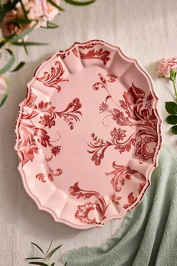 Botanical Silhouette Oval Serving Platter