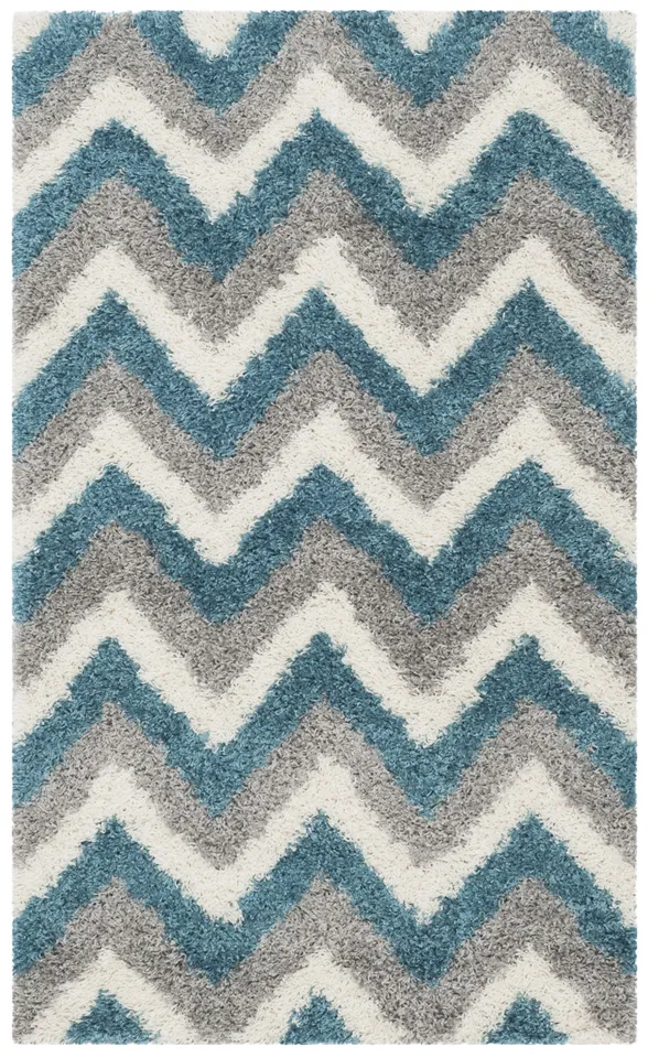 Arlo Home Woven Area Rug, SGK568C, Ivory/Blue,  4' X 6'