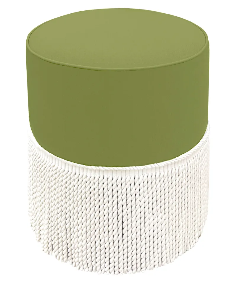 THE TIGHT ROUND OTTOMAN :: CLASSIC LINEN // OLIVE - SWATCH 4" X 4" / Olive