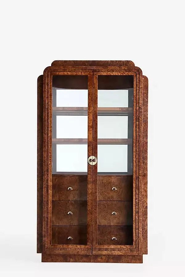 Betti Burl Wood Display Hutch