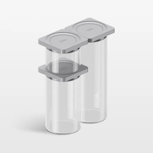cliik Black Family Pack Press Glass Canisters