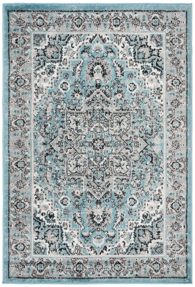 Arlo Home Woven Area Rug, SKY126M, Blue/Ivory,  4' X 6'