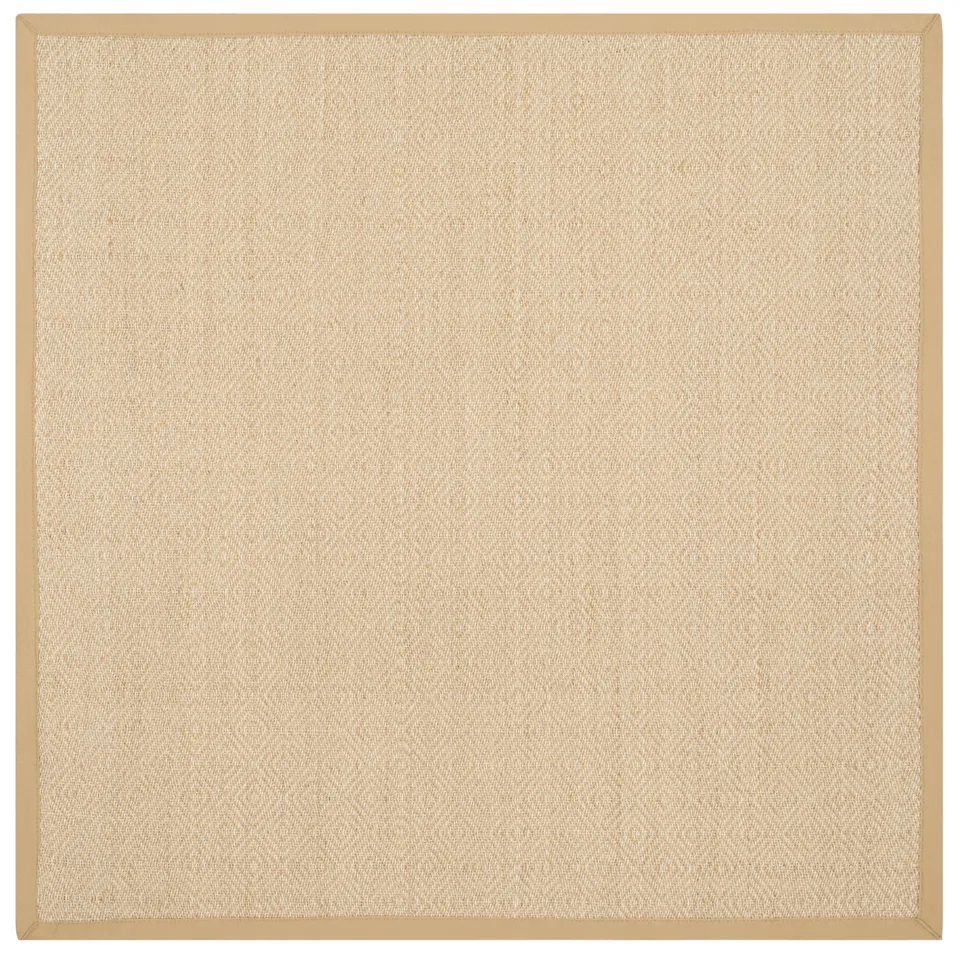 Arlo Home Woven Area Rug, NF151B, Natural/Beige,  6' X 6' Square