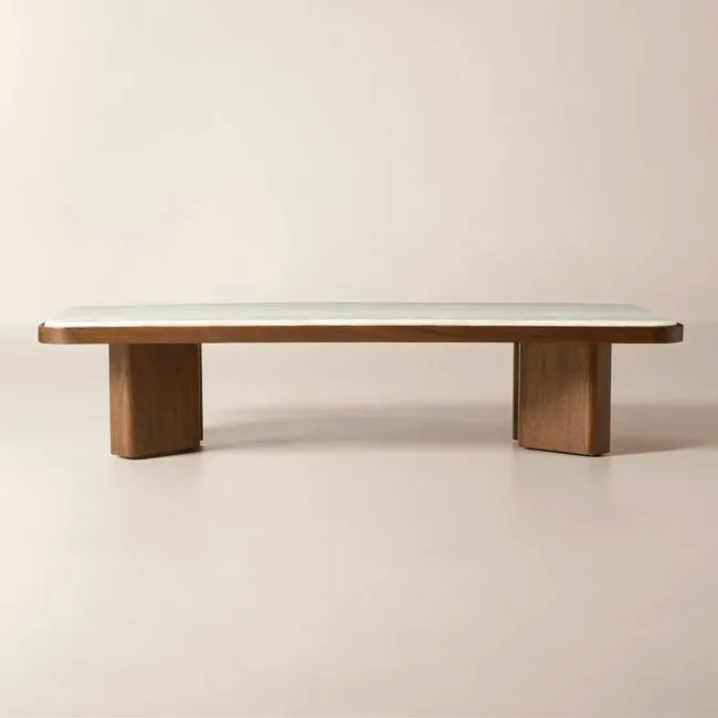 Rio 68" Onyx and Walnut Rectangular Coffee Table