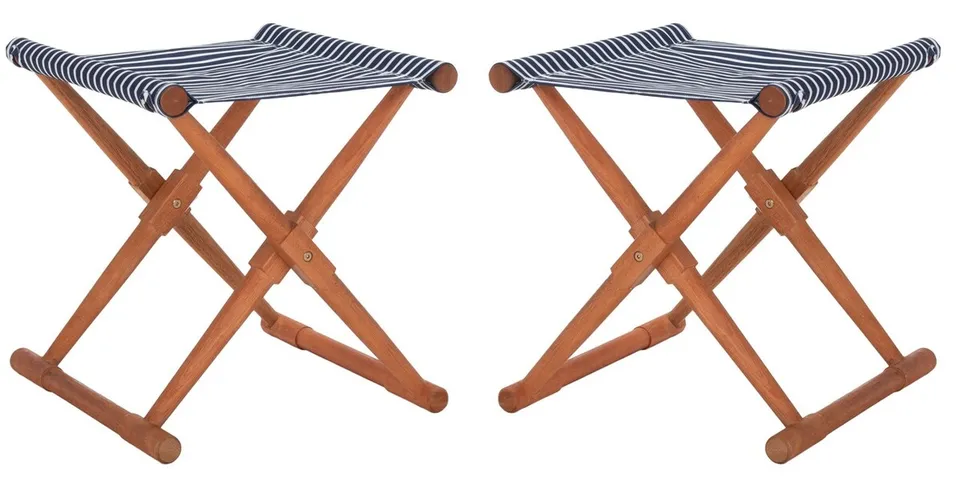 Breanne Stool, Set Of 2 - Natural / Navy Stripe