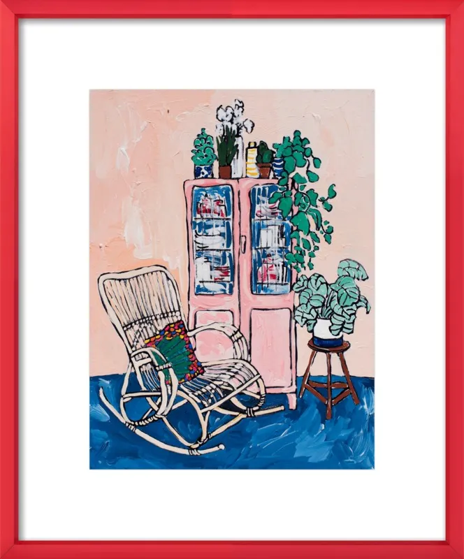 Rocking Chair In Pink Interior by Lara Lee Meintjes for Artfully Walls
