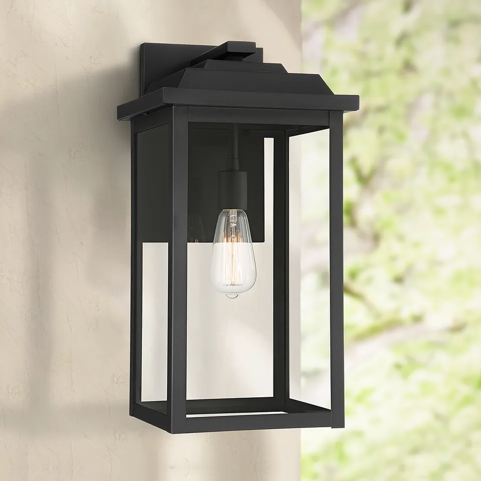 John Timberland Eastcrest 20 1/2" Textured Black Outdoor Wall Light