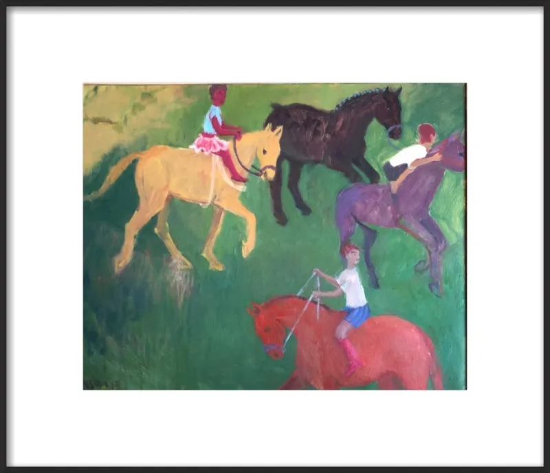 Four Horses, Three Riders by Megan Williamson for Artfully Walls