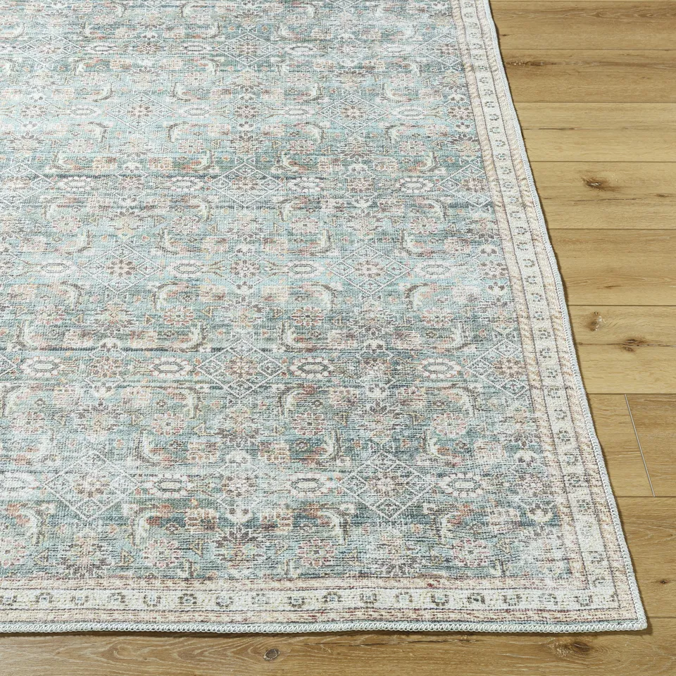 Amelie Blue Indoor 6'7" x 9' Machine Woven Rug