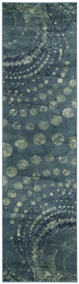 Arlo Home Woven Area Rug, CNV749-2224, Turquoise/Multi,  2' 2" X 8'