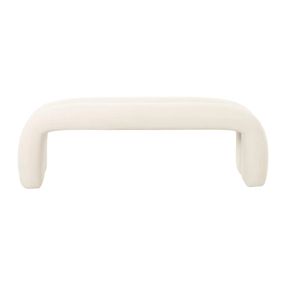 Leigh Cream Velvet Channeled Bench