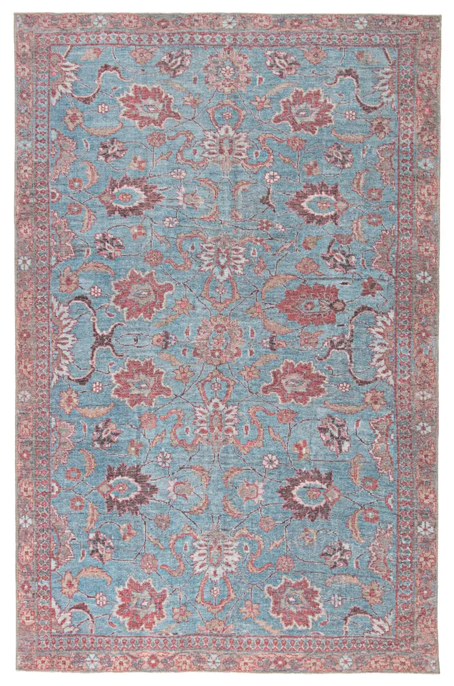 Ravinia Oriental Blue/ Pink Area Rug (9'X12')