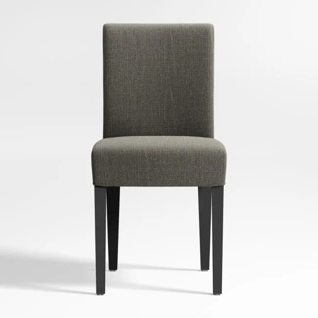 Lowe Charcoal Grey Upholstered Dining Chair with Ebony Wood Legs