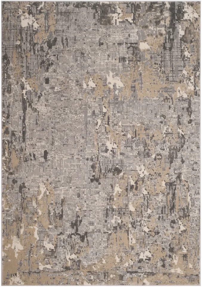Arlo Home Woven Area Rug, MDW178F, Grey,  6' 7" X 9'