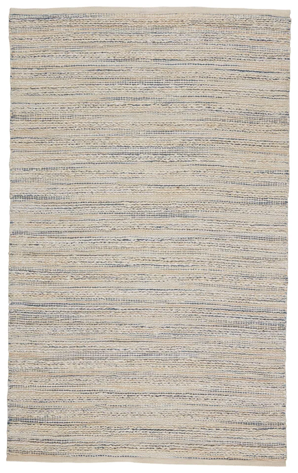 Canterbury Natural Striped White/ Blue Area Rug (9'X12')