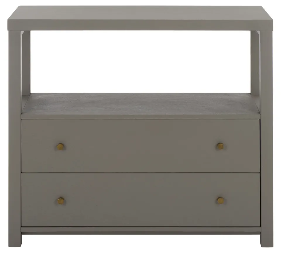 Ernest 2 Drawer 1 Shelf Chest - Gray