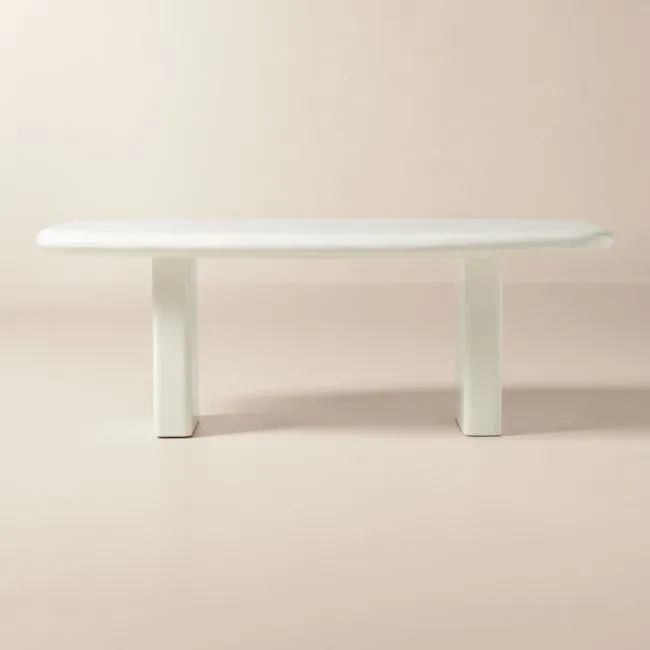 Amalie 84" Rectangular White Resin Dining Table
