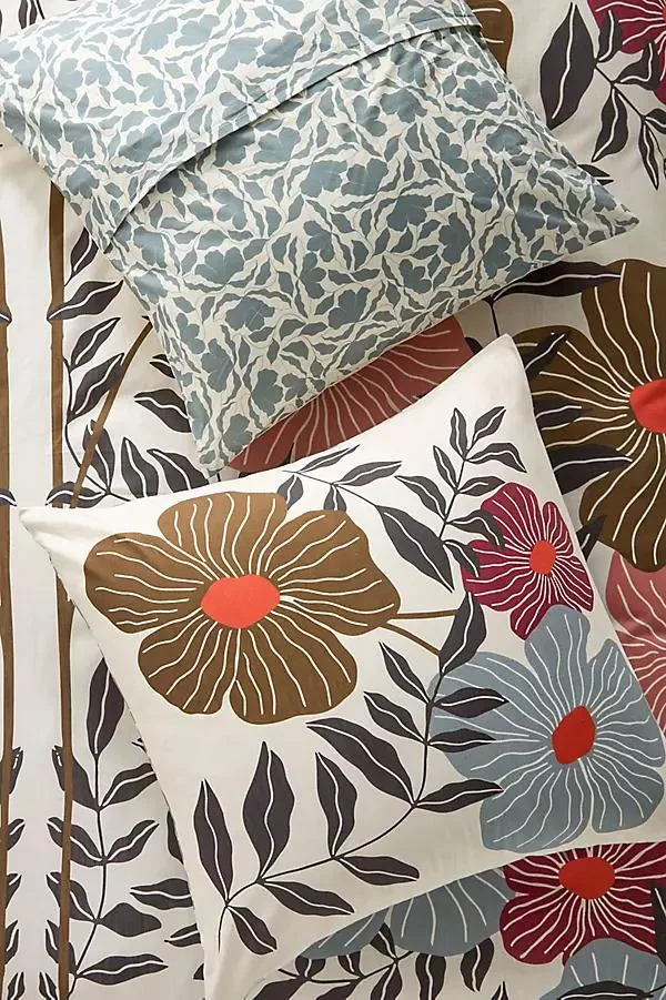 Organic Cotton Printed Floral Euro Sham