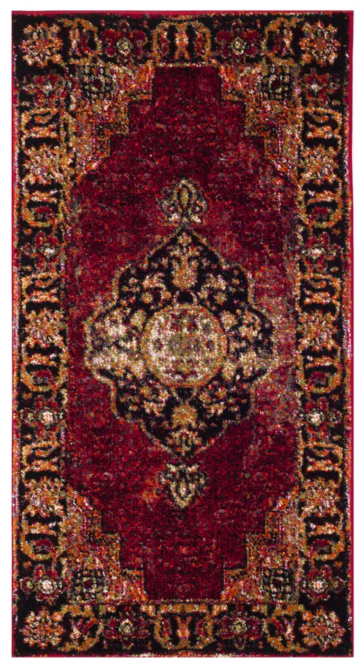 Arlo Home Woven Area Rug, VTH219A, Red/Multi,  2' 3" X 10'