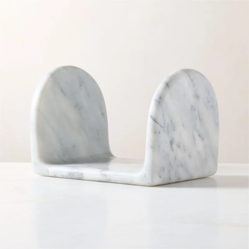 Chez White Marble Vinyl Stand
