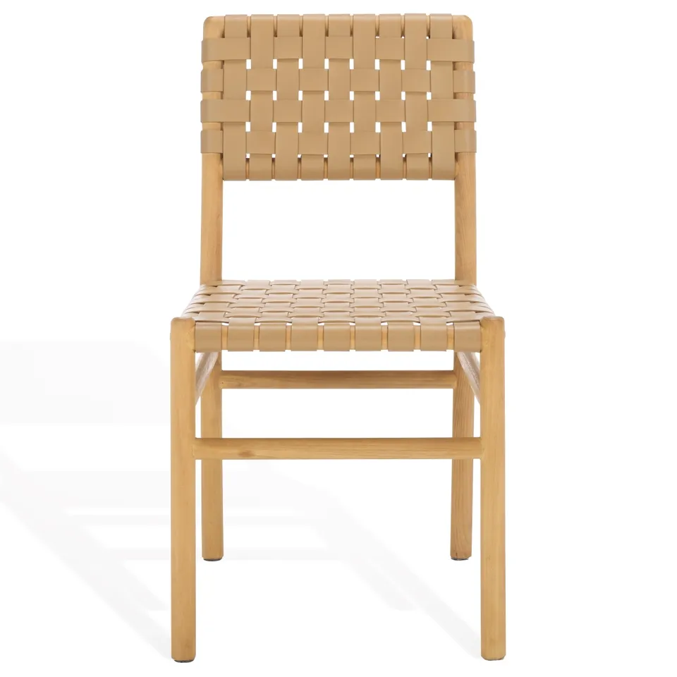 Jeremiah Woven Leather Dining Chair - Tan/Natural