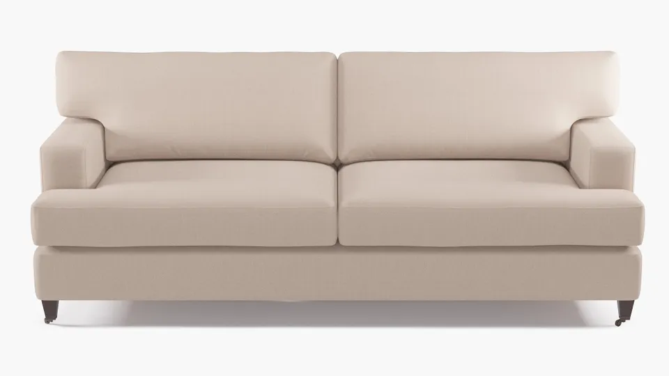 Classic Sofa, Husk Everyday Linen, Espresso with Antique Brass Caster